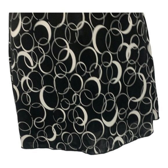 Kiwi Womens V-Neck Abstract Black & White Tunic Top Size Medium - Picture 3 of 6